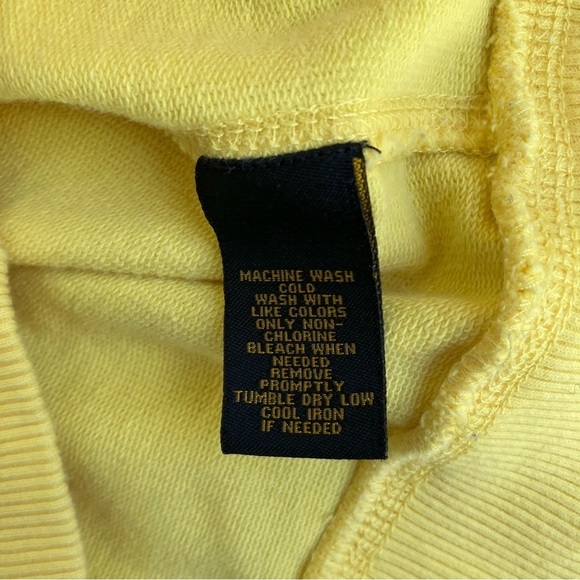 Lauren Ralph Lauren Yellow Cotton Button Front Hooded Jacket Y2K Sweatshirt M - Picture 14 of 16
